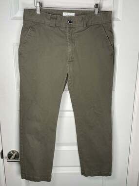 ILU I Love Ugly Pants Mens M Khaki Slim Kobe Chino Cropped Stretch Career Office